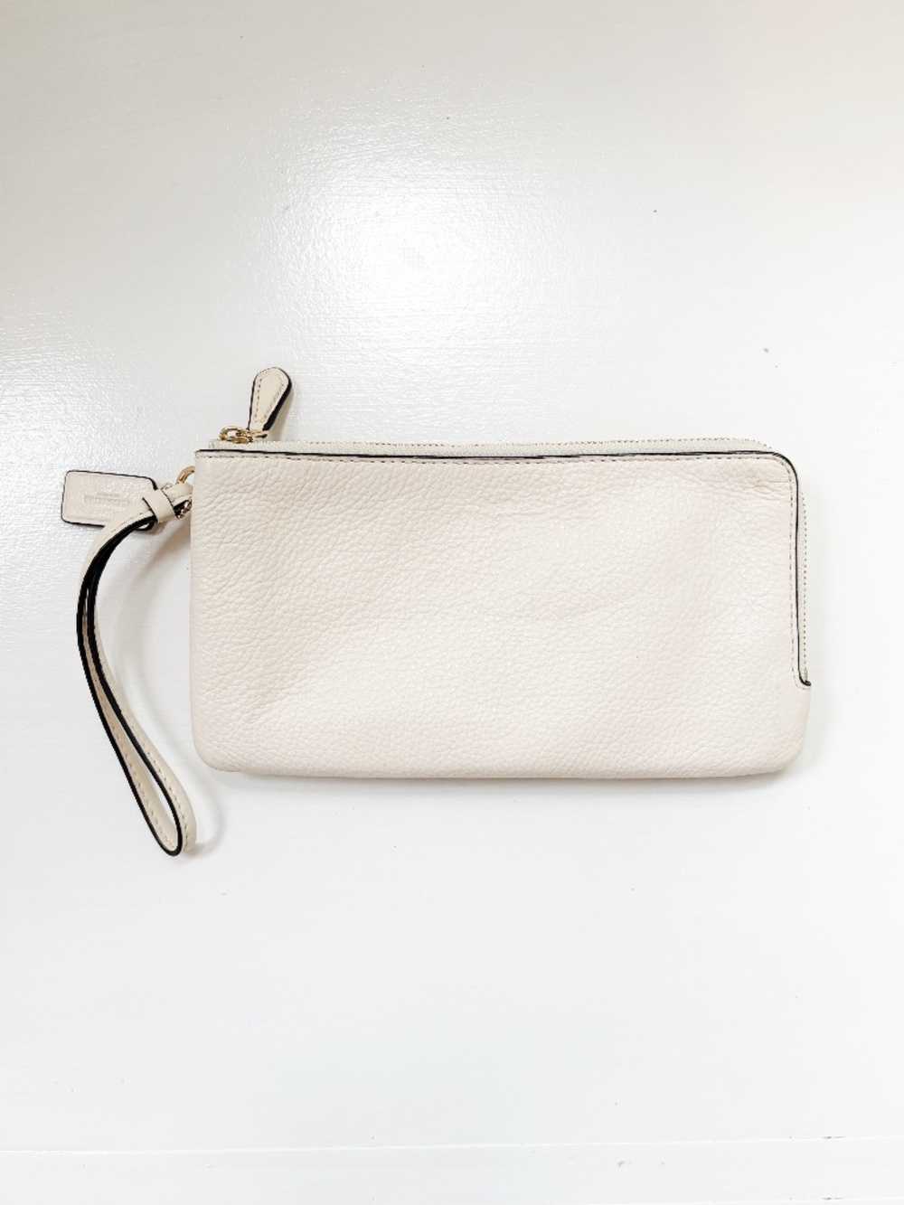 Coach Bone Color Wristlet/Wallet Purse